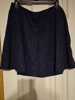 Flattering Navy A-Line Skirt With BLACK TOP SET